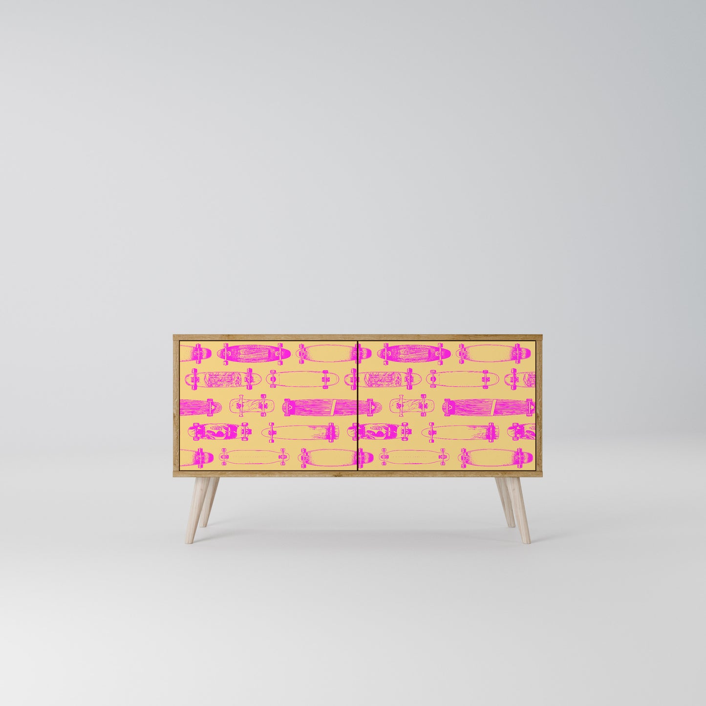 SKATEBOARD ARTISTRY Compact 2-Door TV Cabinet