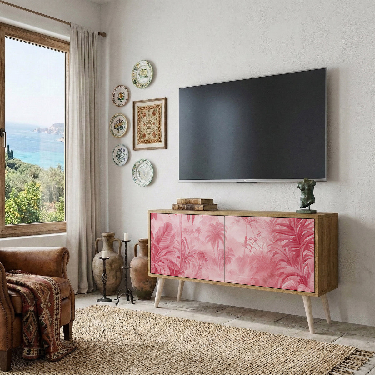 SWEET TROPICS Compact 2-Door TV Cabinet