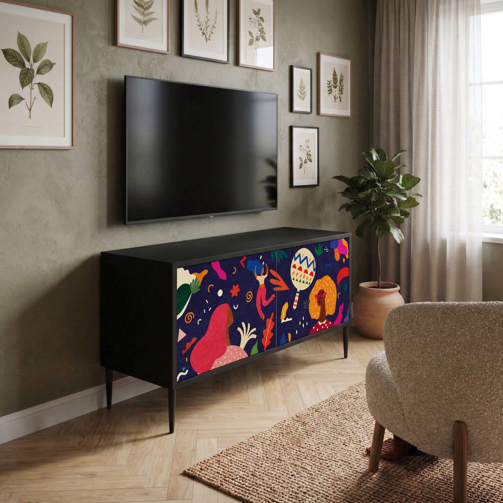 FESTIVE PLEASURES Compact 2-Door TV Cabinet