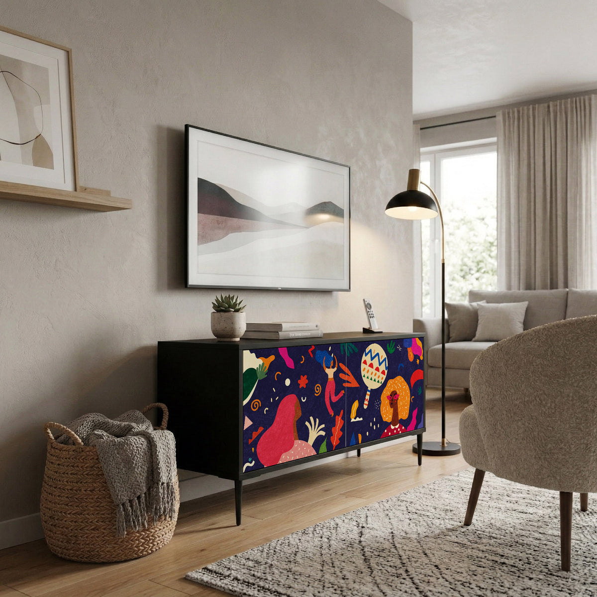 FESTIVE PLEASURES Compact 2-Door TV Cabinet