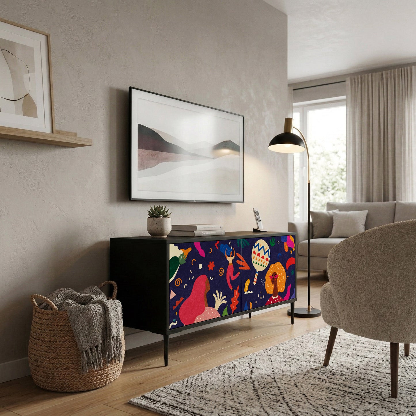FESTIVE PLEASURES Compact 2-Door TV Cabinet