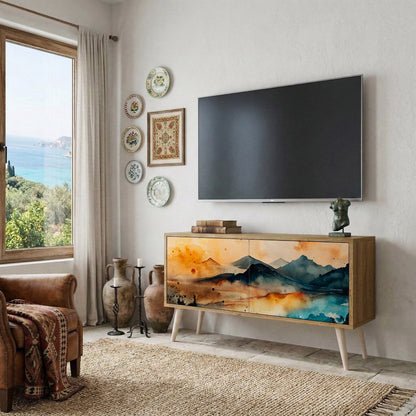 OMINOUS MOUNTAINS Compact 2-Door TV Cabinet
