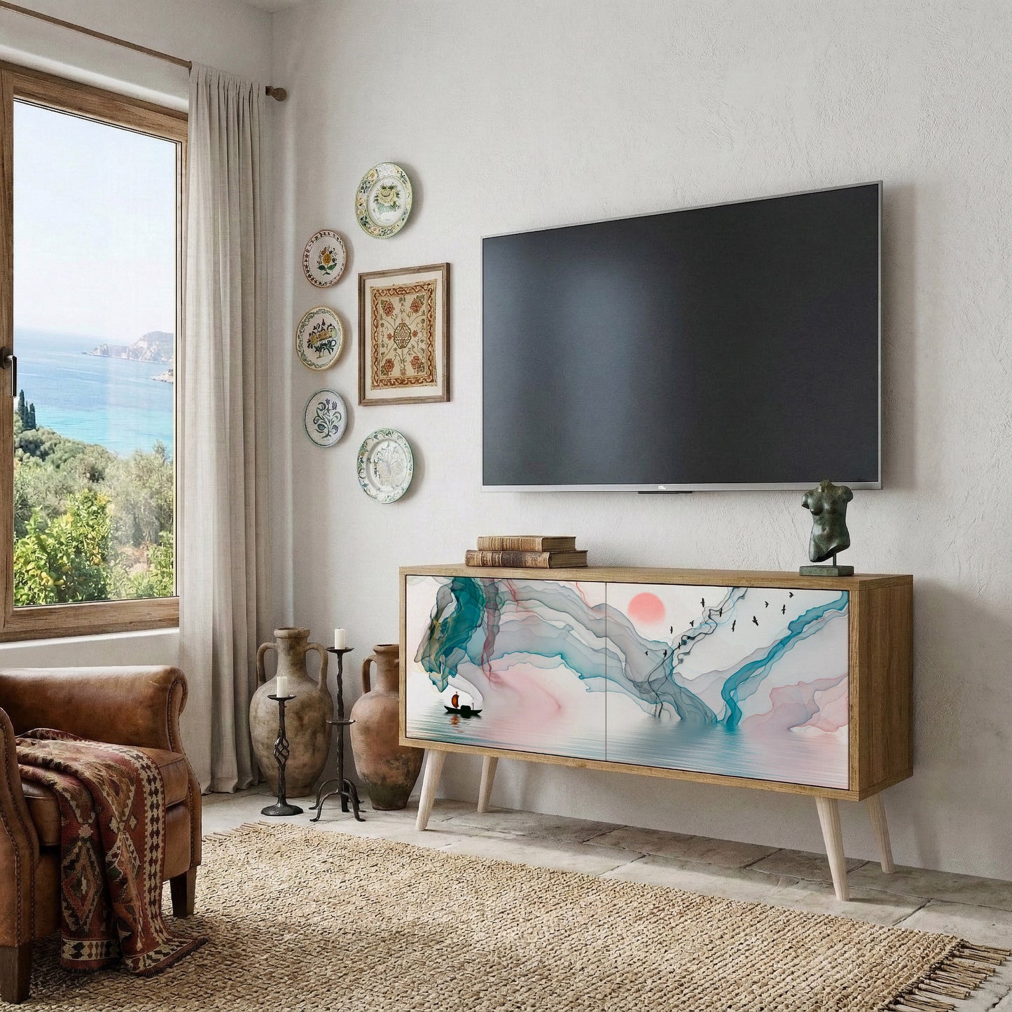 VELVET CROSSING Compact 2-Door TV Cabinet