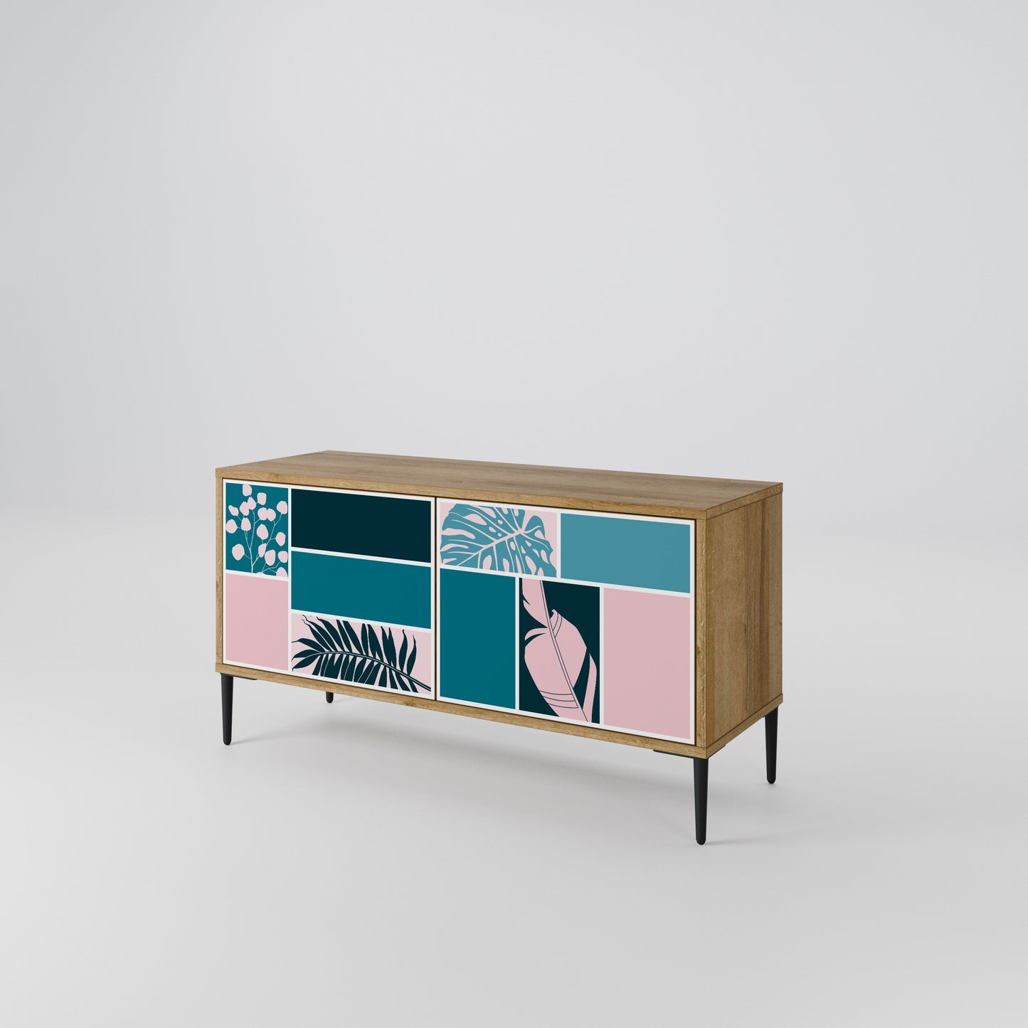 COMBINATION OF SHAPES Compact 2-Door TV Cabinet