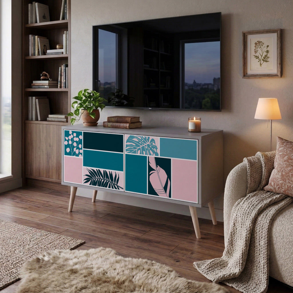 COMBINATION OF SHAPES Compact 2-Door TV Cabinet
