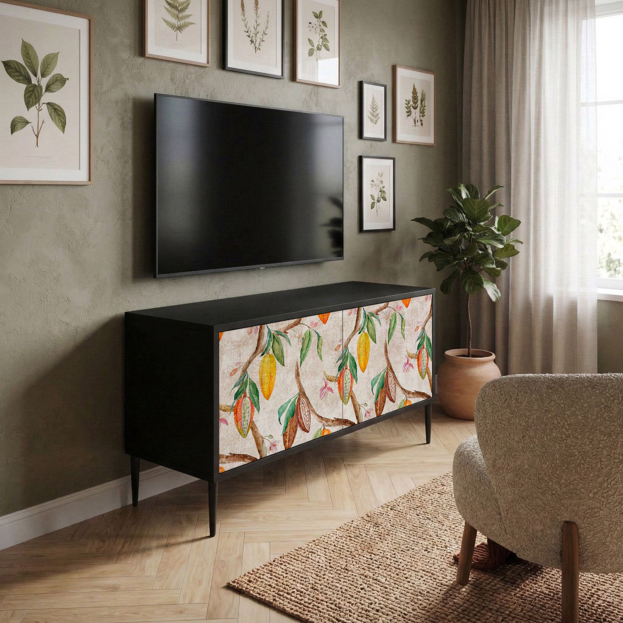 COCOA FRUITS Compact 2-Door TV Cabinet