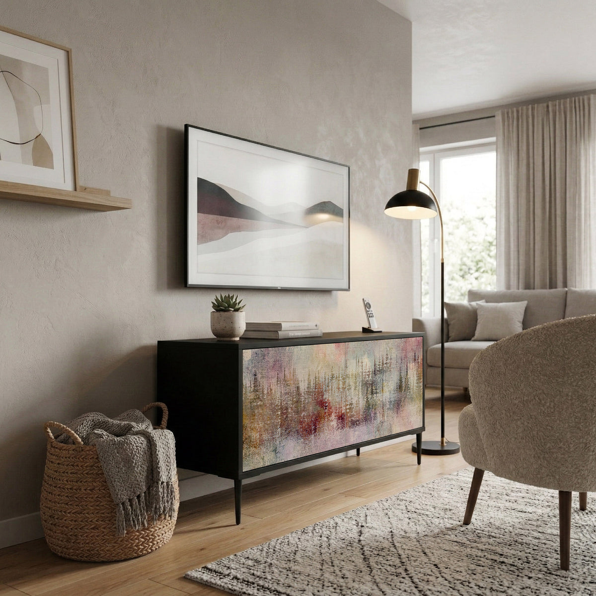VEILED SUMMIT Compact 2-Door TV Cabinet