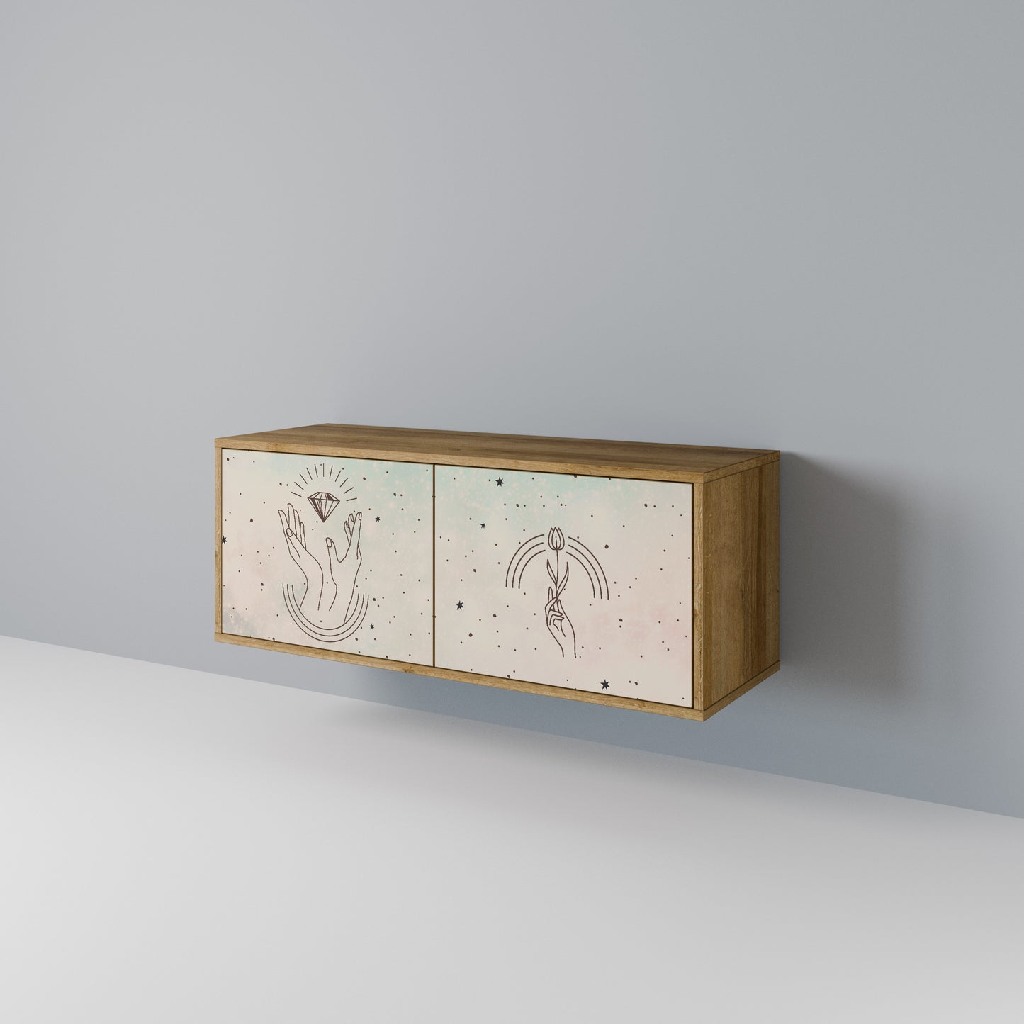 DELICATE BEAUTY Compact 2-Door TV Cabinet