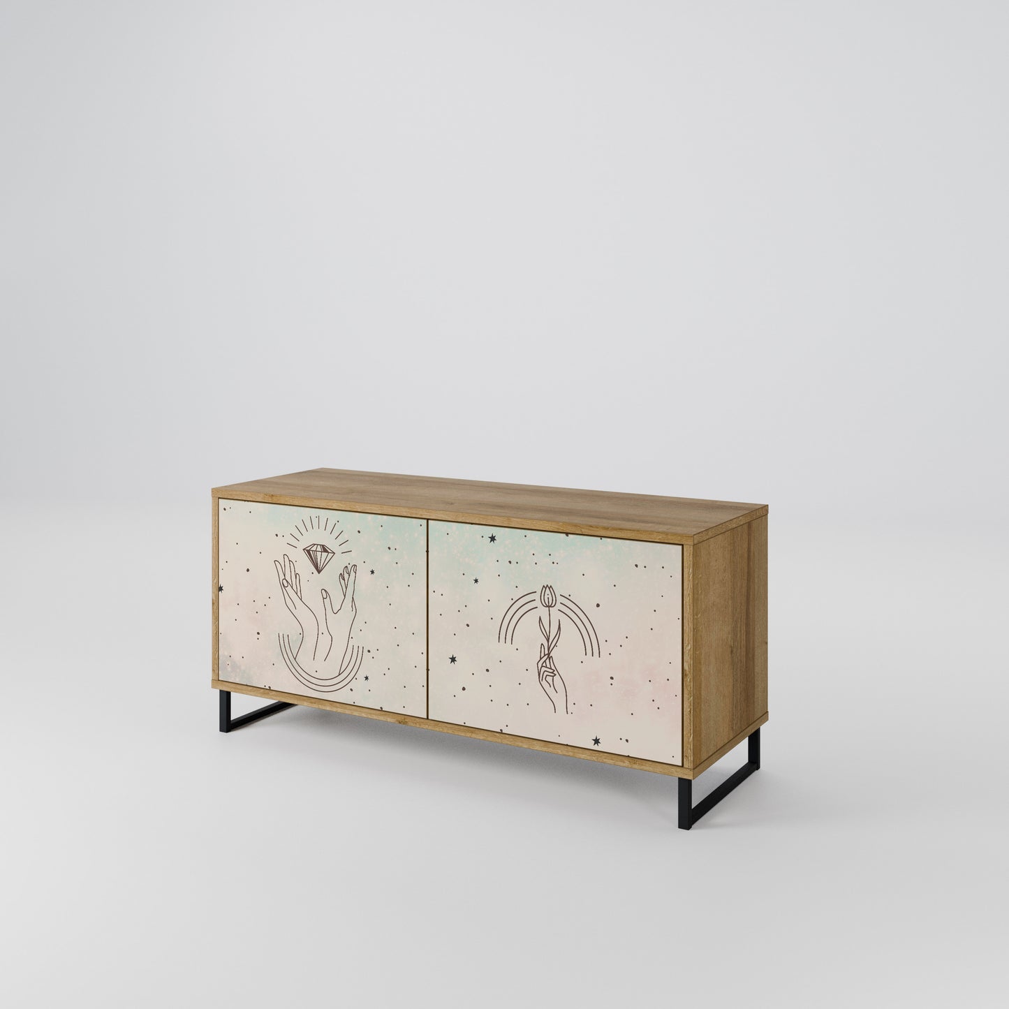 DELICATE BEAUTY Compact 2-Door TV Cabinet