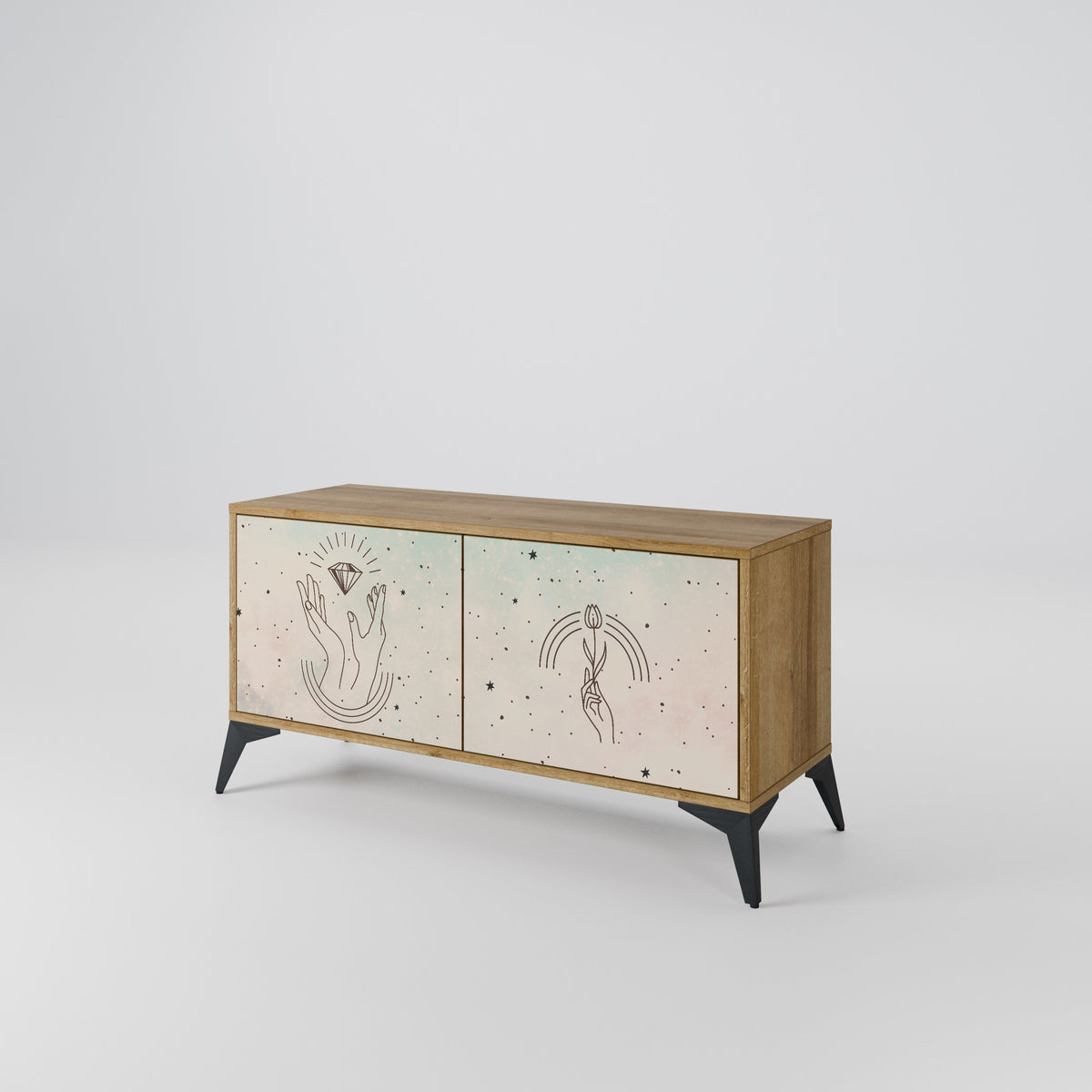 DELICATE BEAUTY Compact 2-Door TV Cabinet