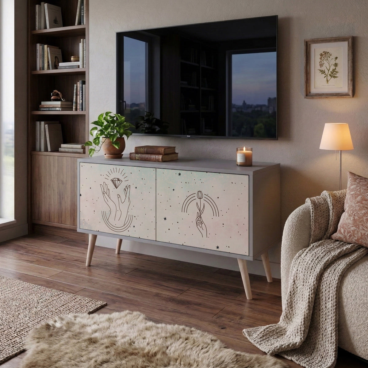 DELICATE BEAUTY Compact 2-Door TV Cabinet