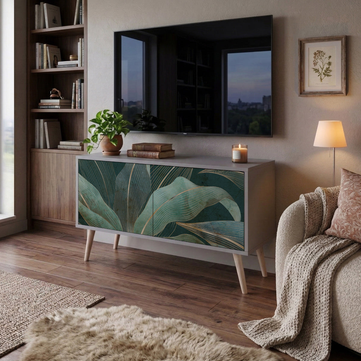 ROYAL GREEN Compact 2-Door TV Cabinet