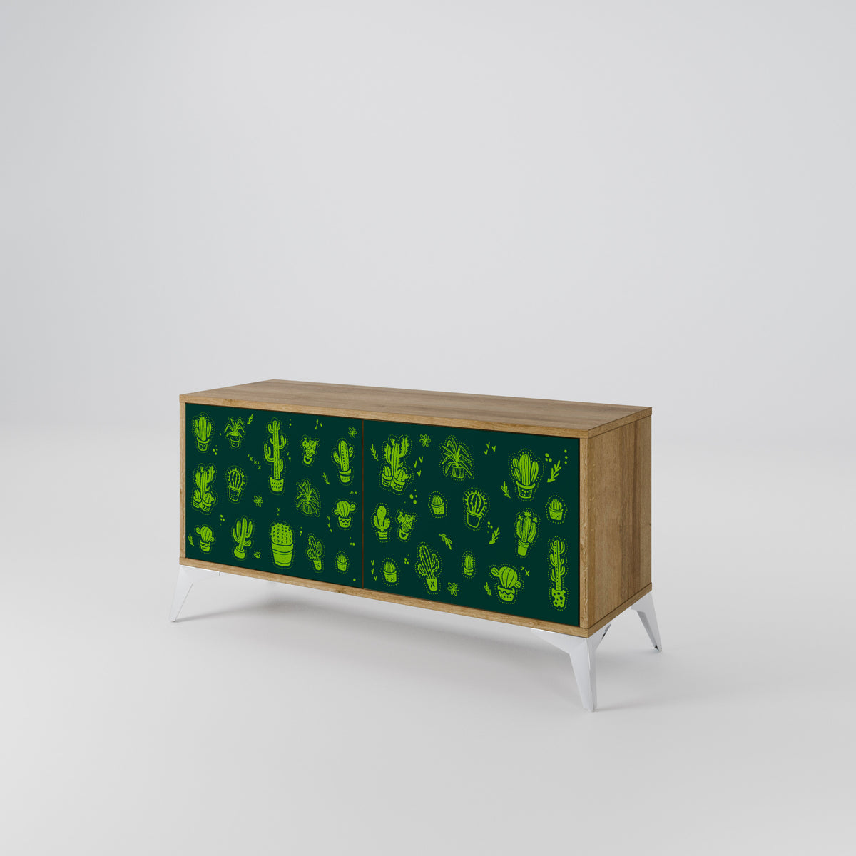 DESERT GREEN Compact 2-Door TV Cabinet