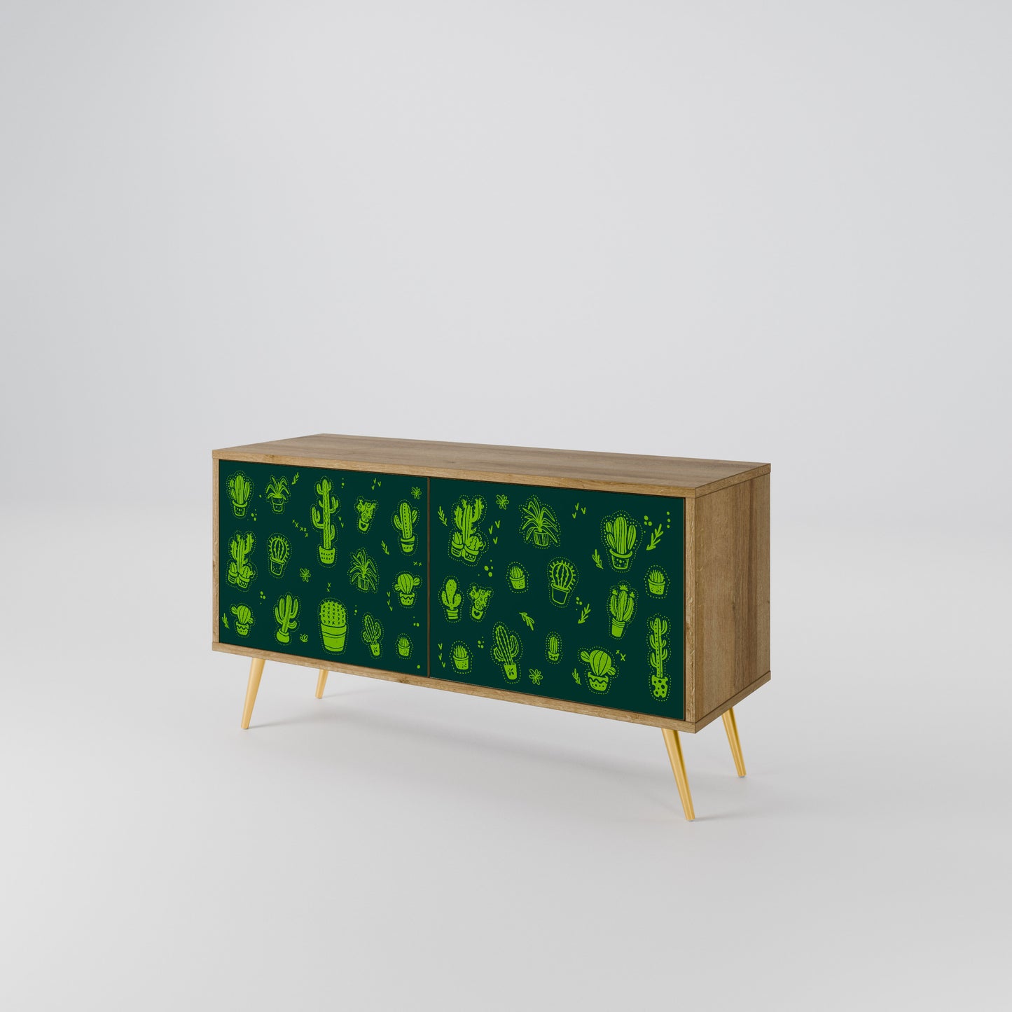DESERT GREEN Compact 2-Door TV Cabinet