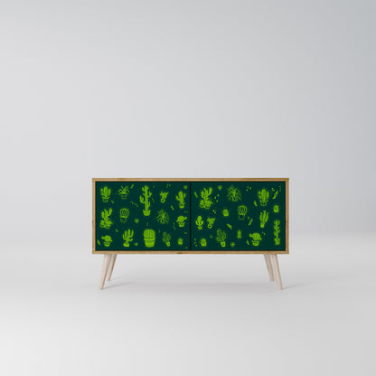 DESERT GREEN Compact 2-Door TV Cabinet
