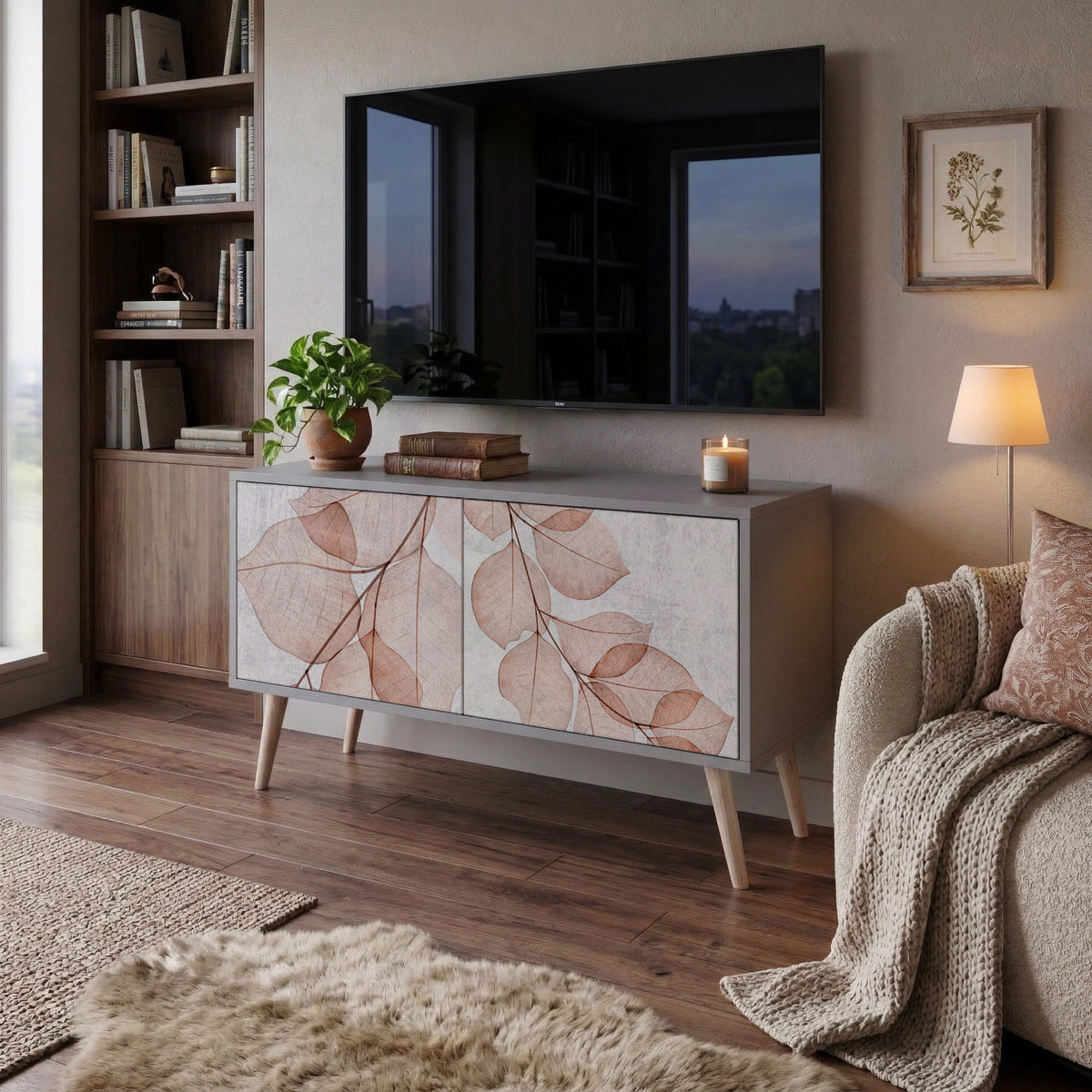 AUTUMN FRAGILITY Compact 2-Door TV Cabinet