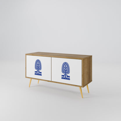 POLISH FOLK ART Compact 2-Door TV Cabinet