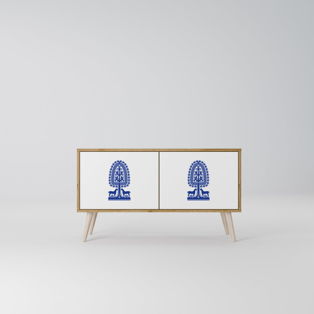POLISH FOLK ART Compact 2-Door TV Cabinet