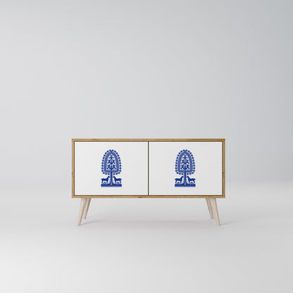 POLISH FOLK ART Compact 2-Door TV Cabinet