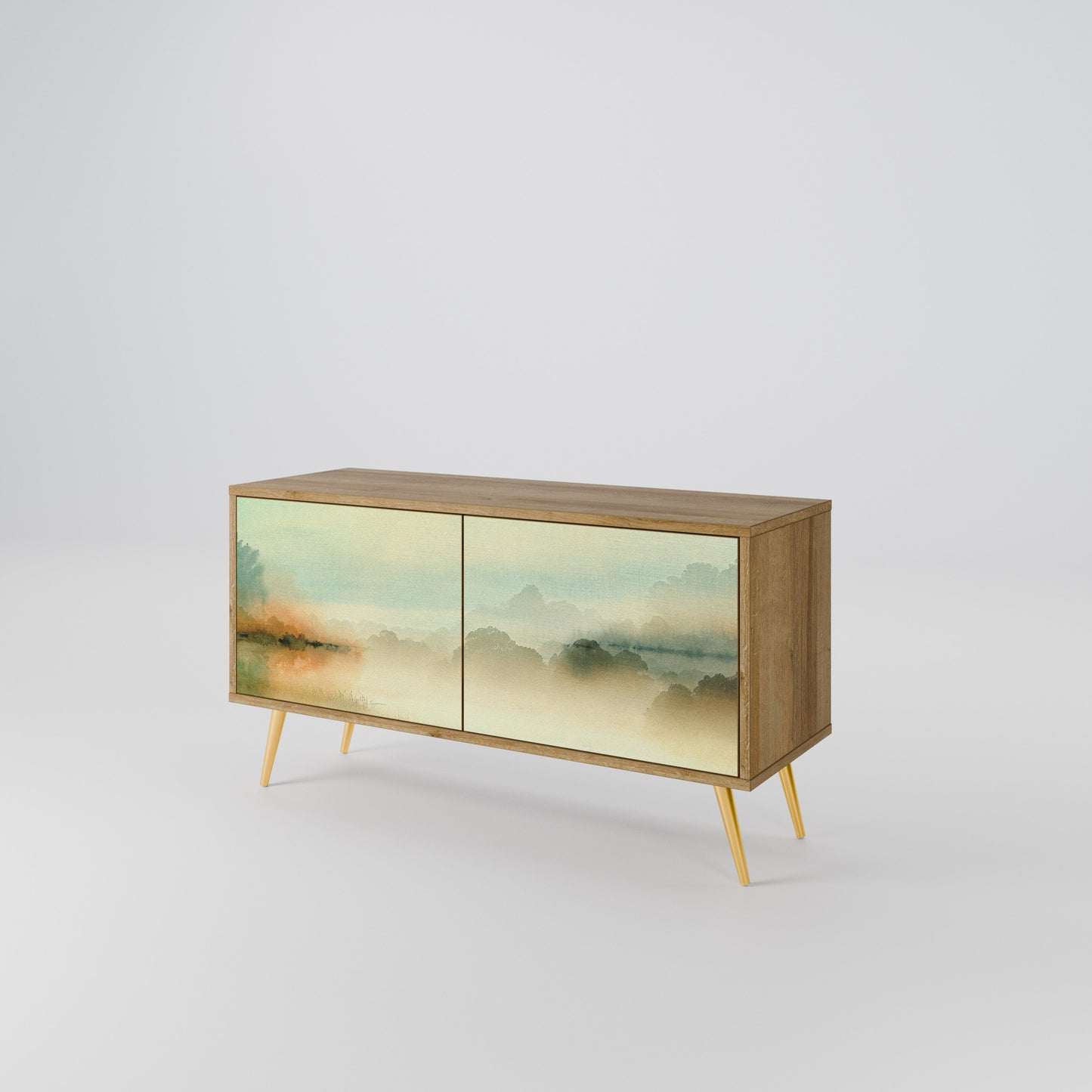 MORNING BY THE LAKE Compact 2-Door TV Cabinet