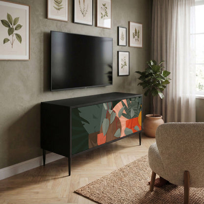 TROPICAL COMPOSITION Compact 2-Door TV Cabinet