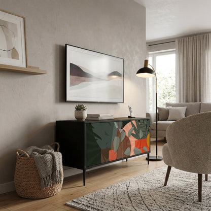 TROPICAL COMPOSITION Compact 2-Door TV Cabinet