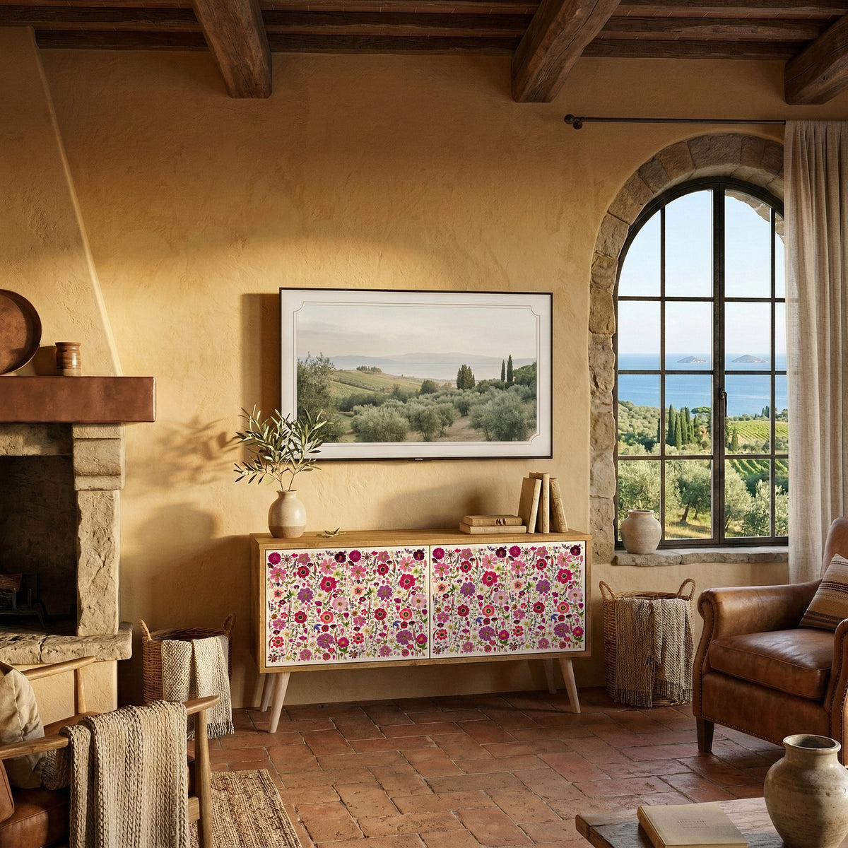 PETAL GARDEN Compact 2-Door TV Cabinet