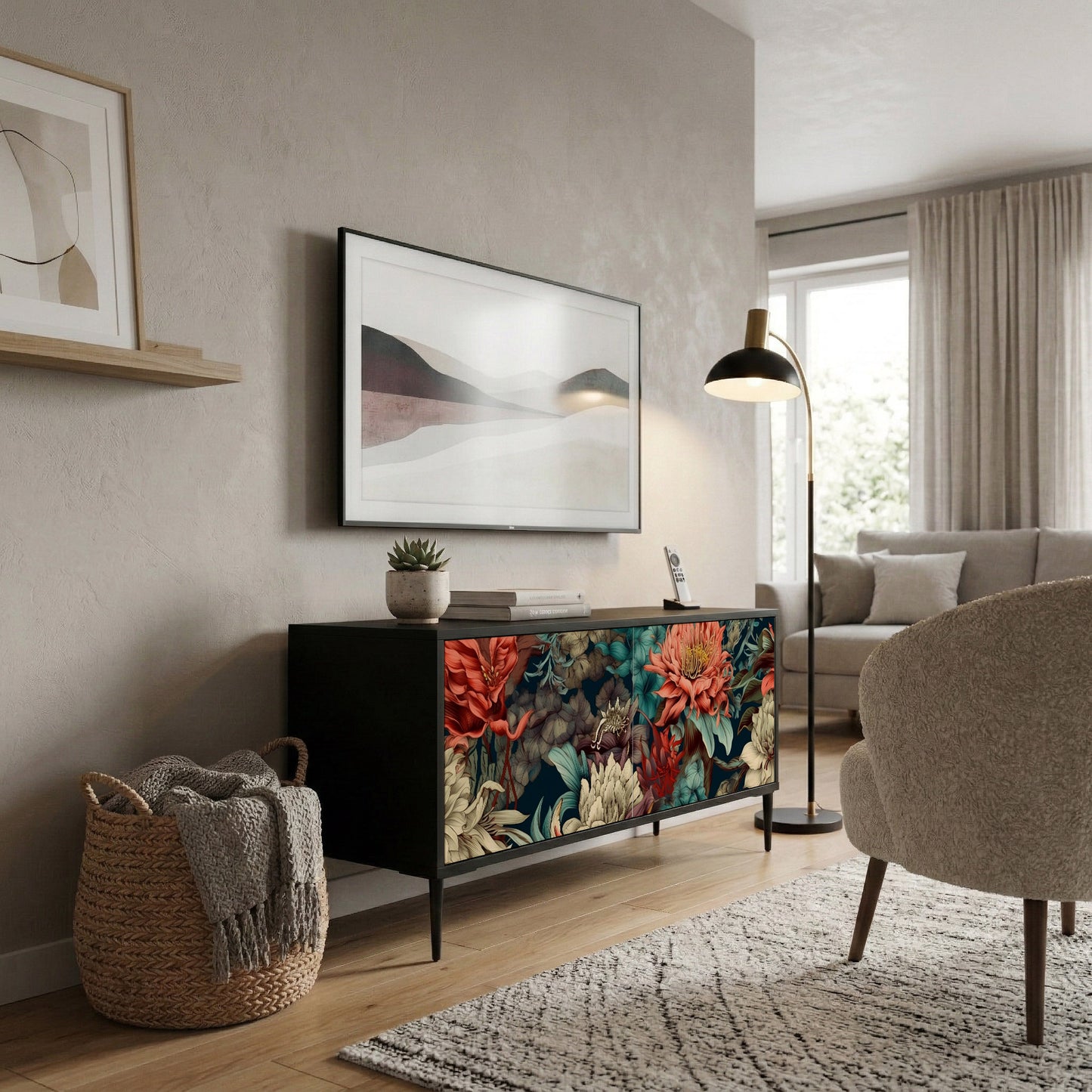 SPROUTING GRACE Compact 2-Door TV Cabinet