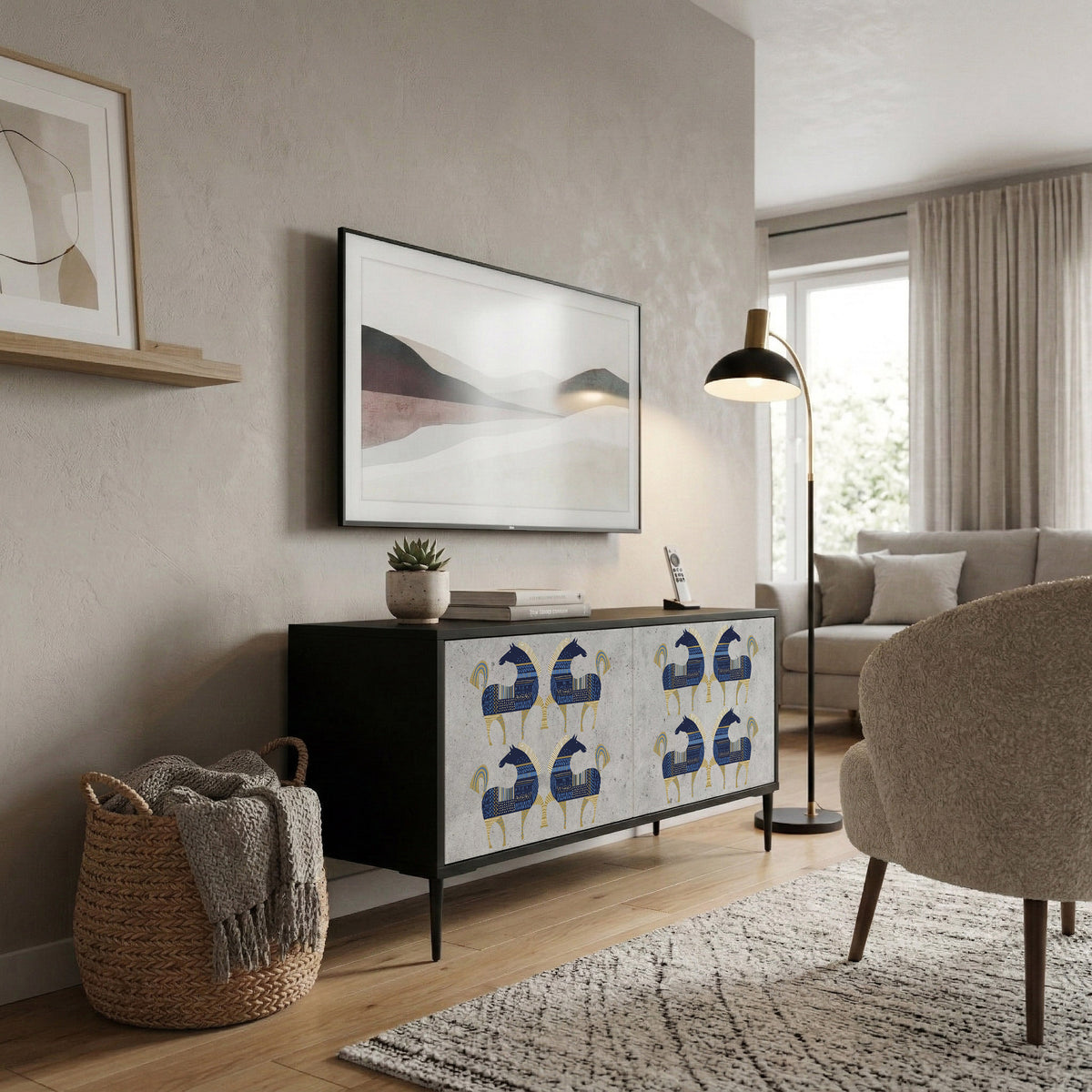 MAJESTIC STEED Compact 2-Door TV Cabinet