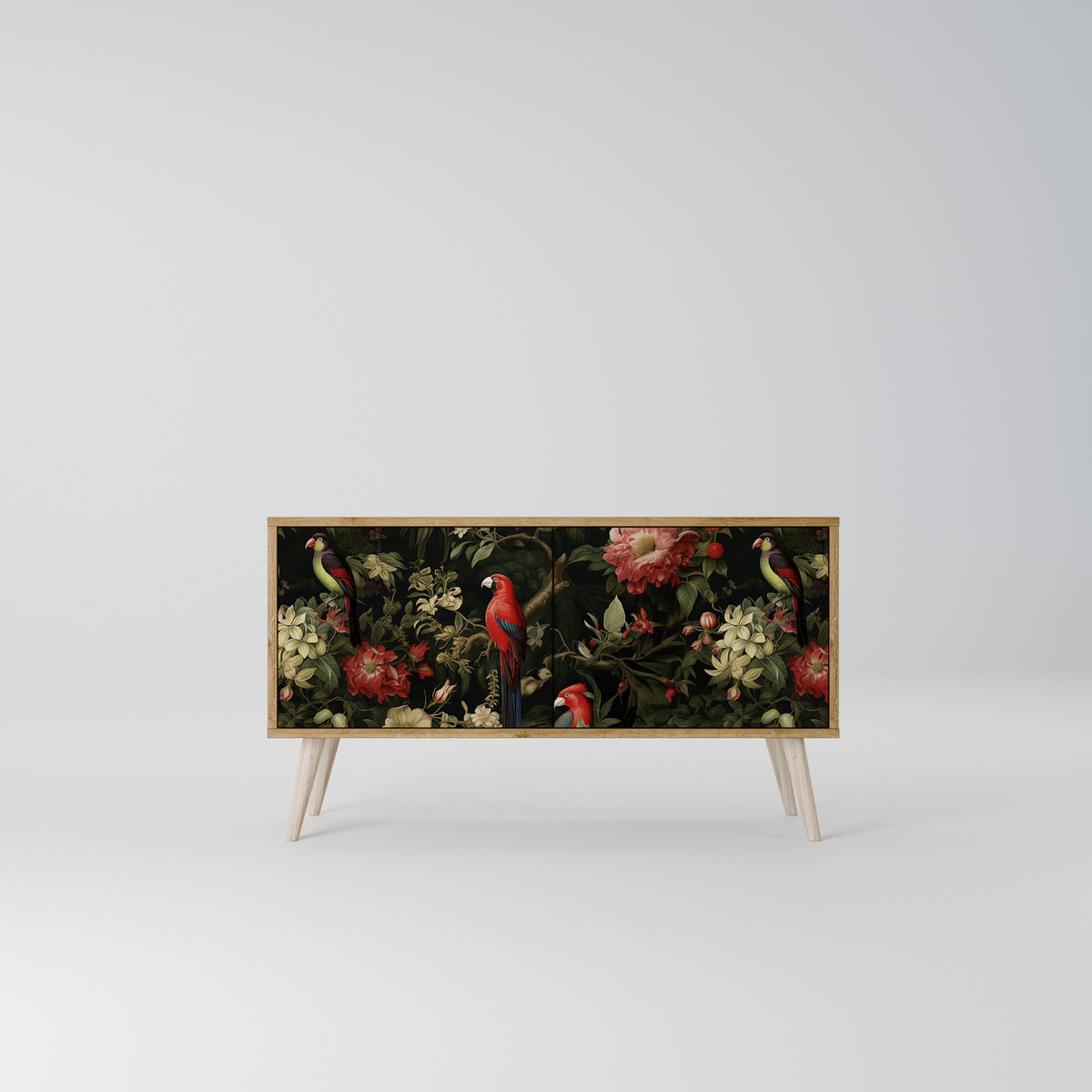 AVIAN GREENERY Compact 2-Door TV Cabinet