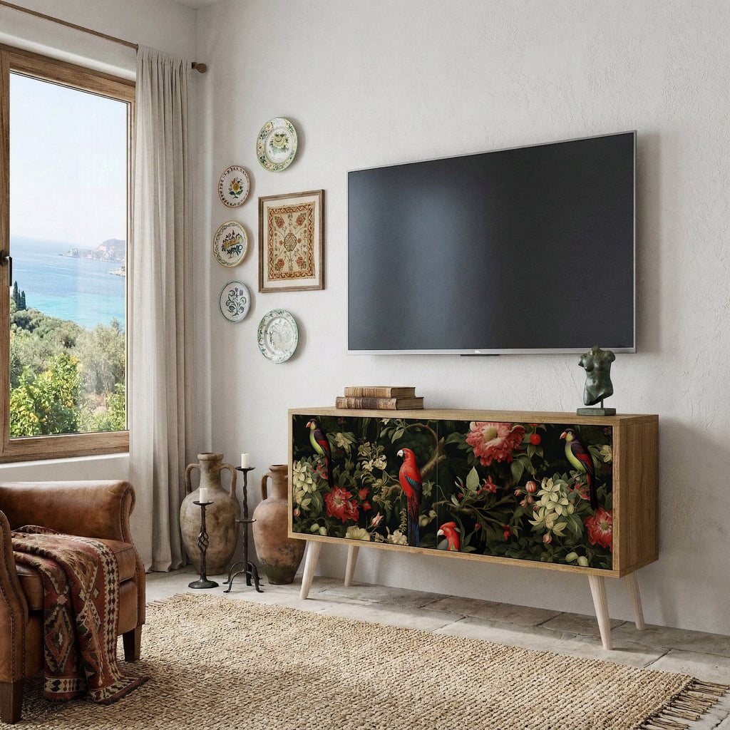 AVIAN GREENERY Compact 2-Door TV Cabinet