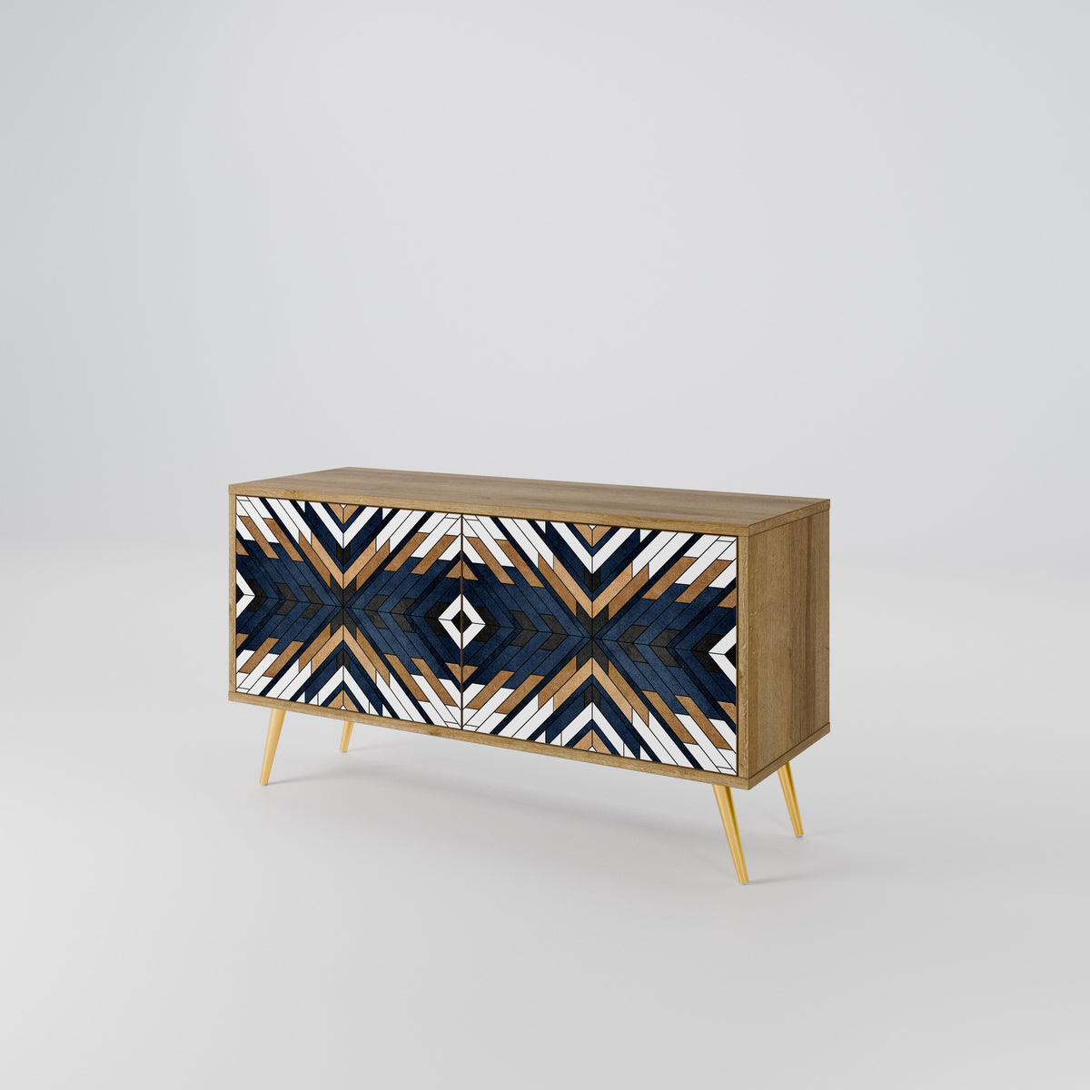 ARTFUL GEOMETRY Compact 2-Door TV Cabinet