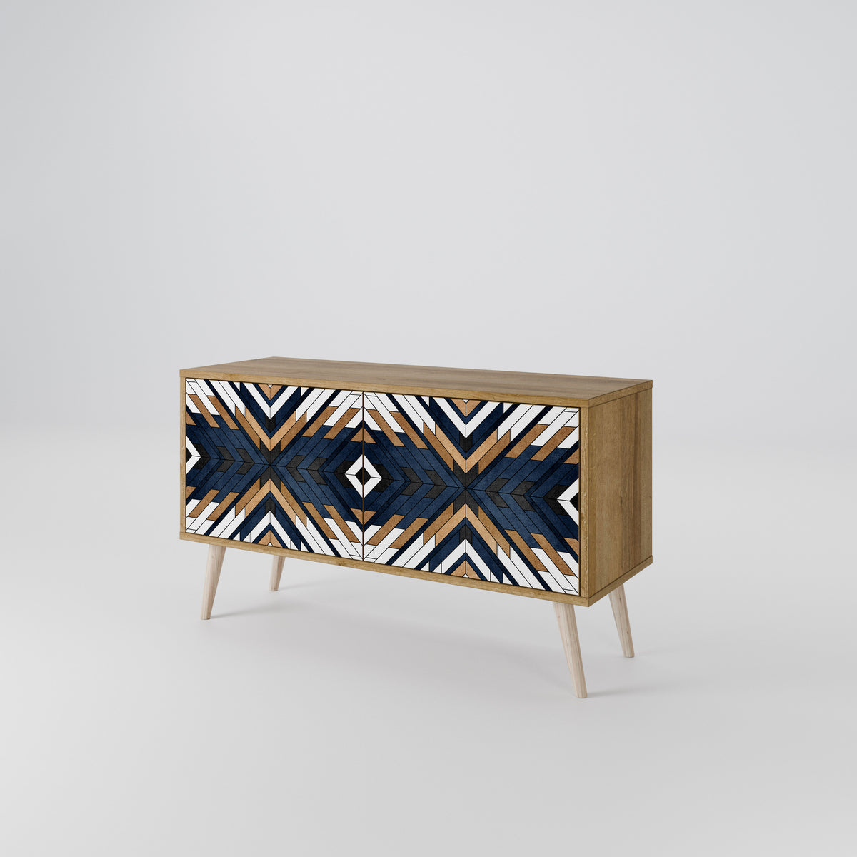 ARTFUL GEOMETRY Compact 2-Door TV Cabinet