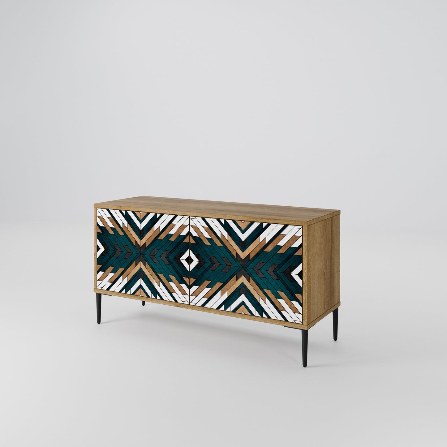 ARTISTIC GEOMETRY Compact 2-Door TV Cabinet