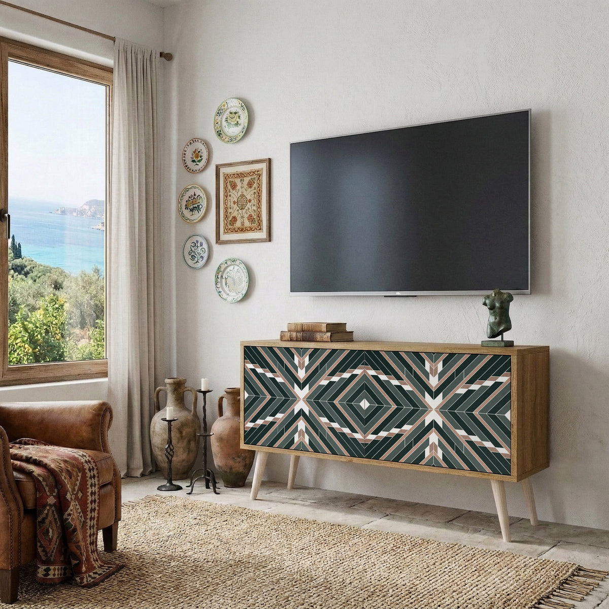 DIMENSION DELIGHTS Compact 2-Door TV Cabinet