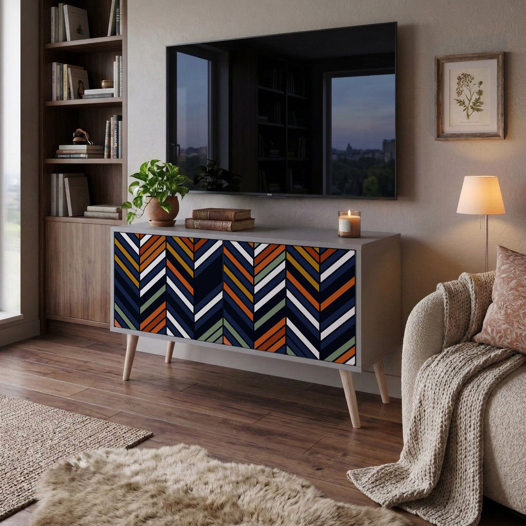 VIBRANT PATCHWORK Compact 2-Door TV Cabinet