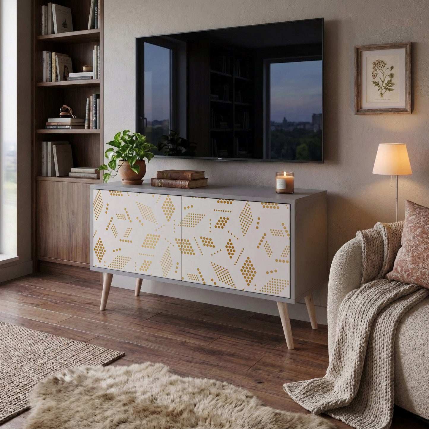 SPOTTED DAZE Compact 2-Door TV Cabinet