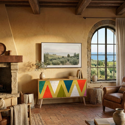 COLORFUL TRIANGLES Compact 2-Door TV Cabinet