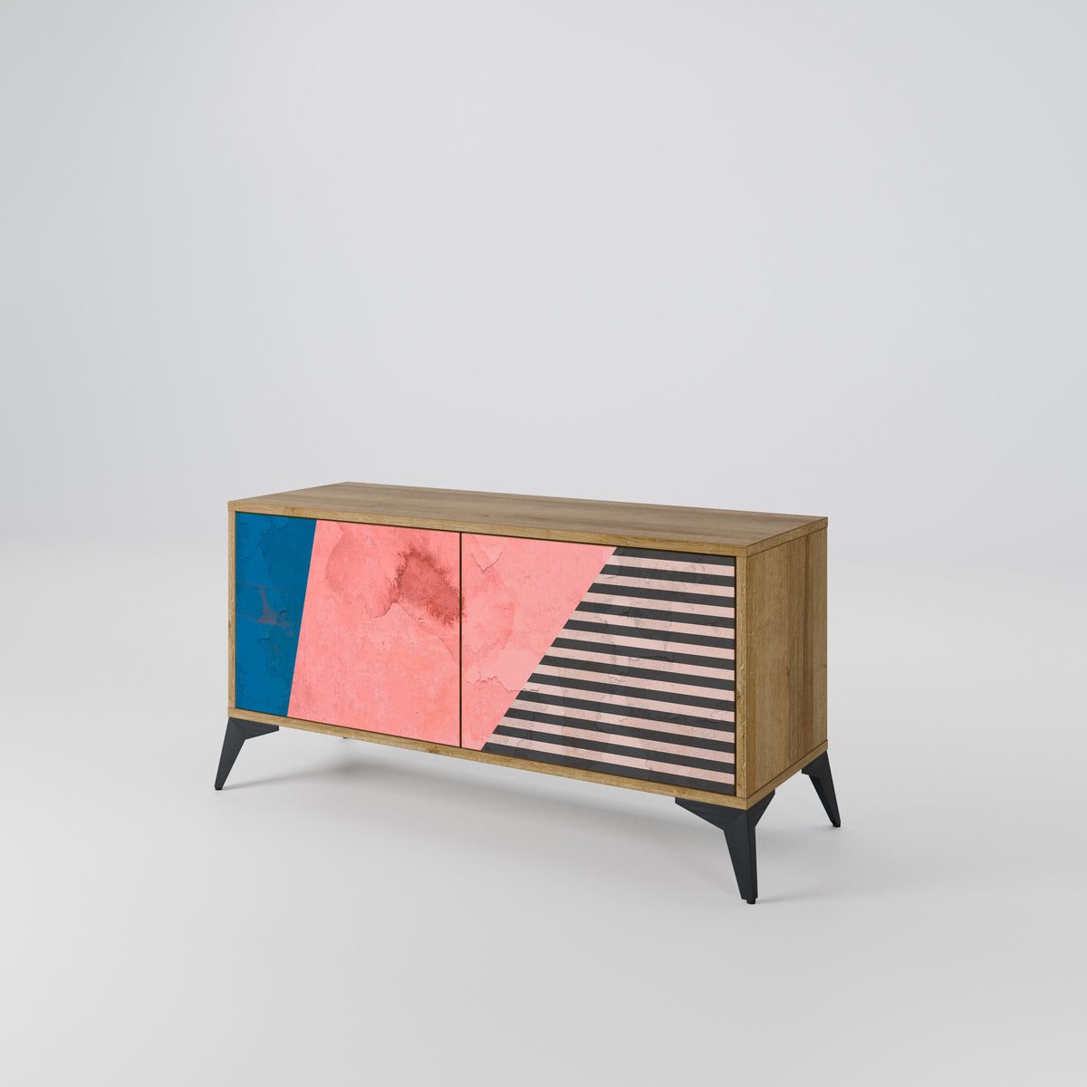 GLAMOROUS STRIPE Compact 2-Door TV Cabinet