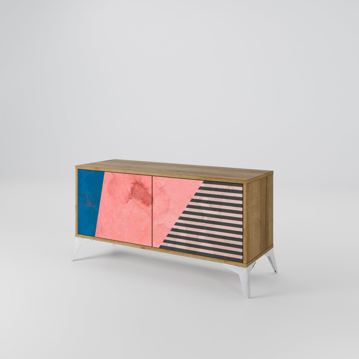 GLAMOROUS STRIPE Compact 2-Door TV Cabinet