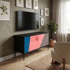 GLAMOROUS STRIPE Compact 2-Door TV Cabinet