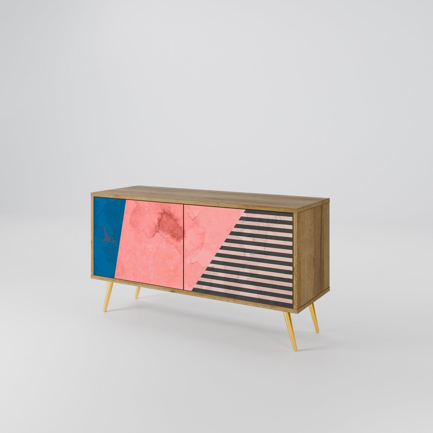 GLAMOROUS STRIPE Compact 2-Door TV Cabinet