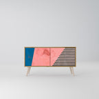 GLAMOROUS STRIPE Compact 2-Door TV Cabinet