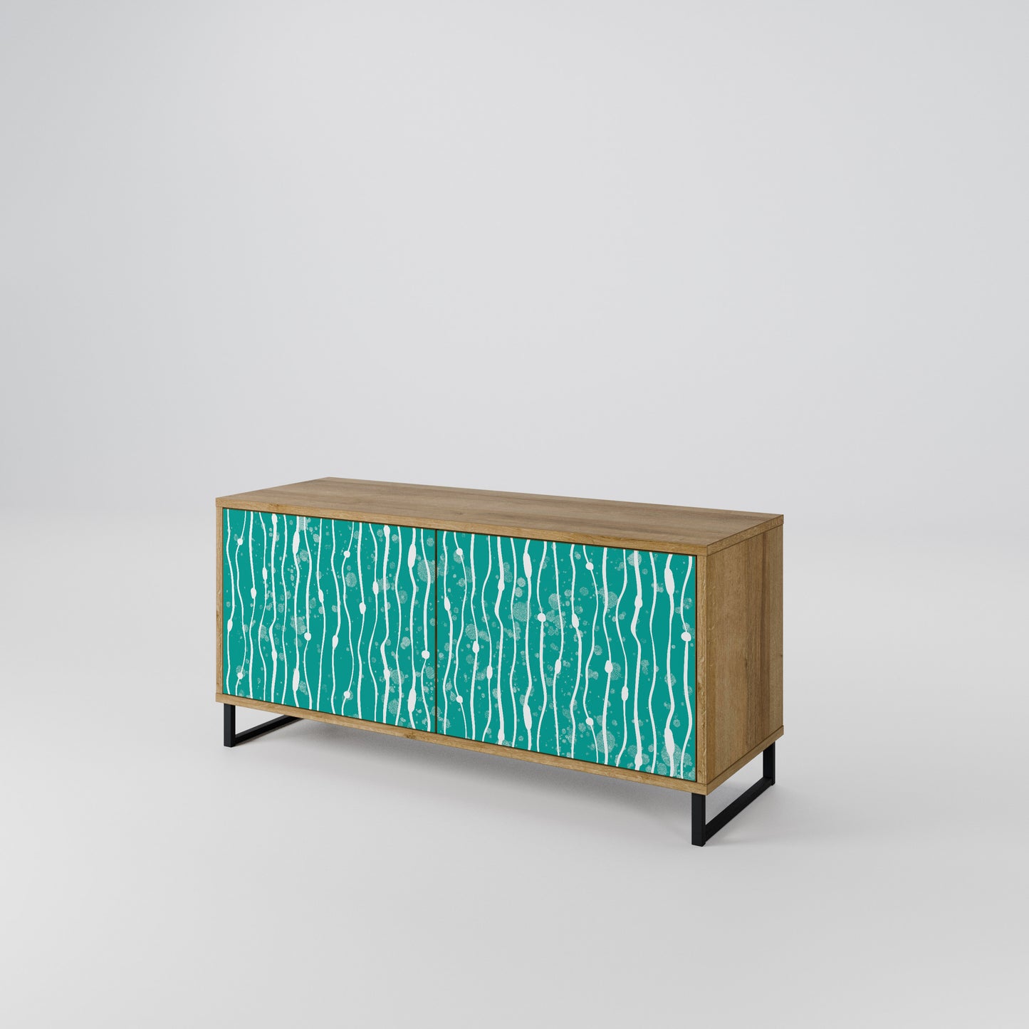 TURQUOISE RAIN Compact 2-Door TV Cabinet