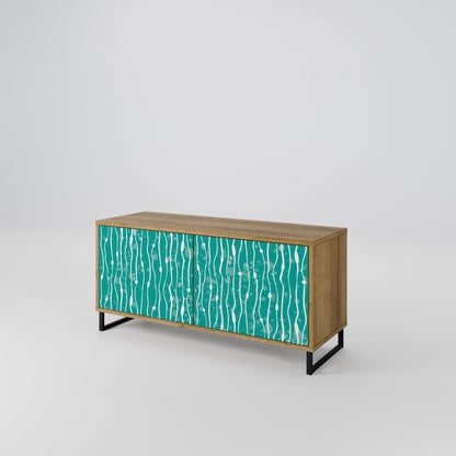 TURQUOISE RAIN Compact 2-Door TV Cabinet
