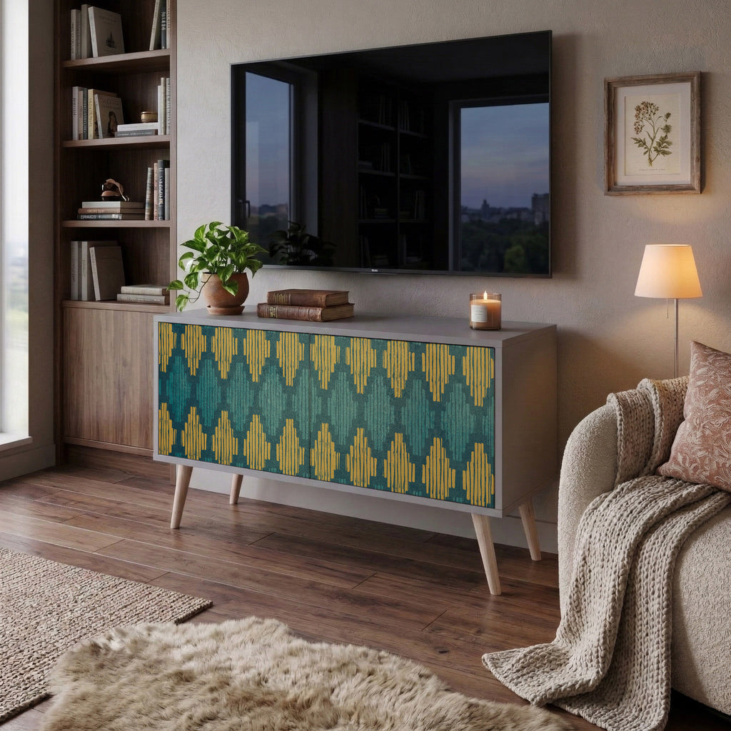 POLYGONS Compact 2-Door TV Cabinet