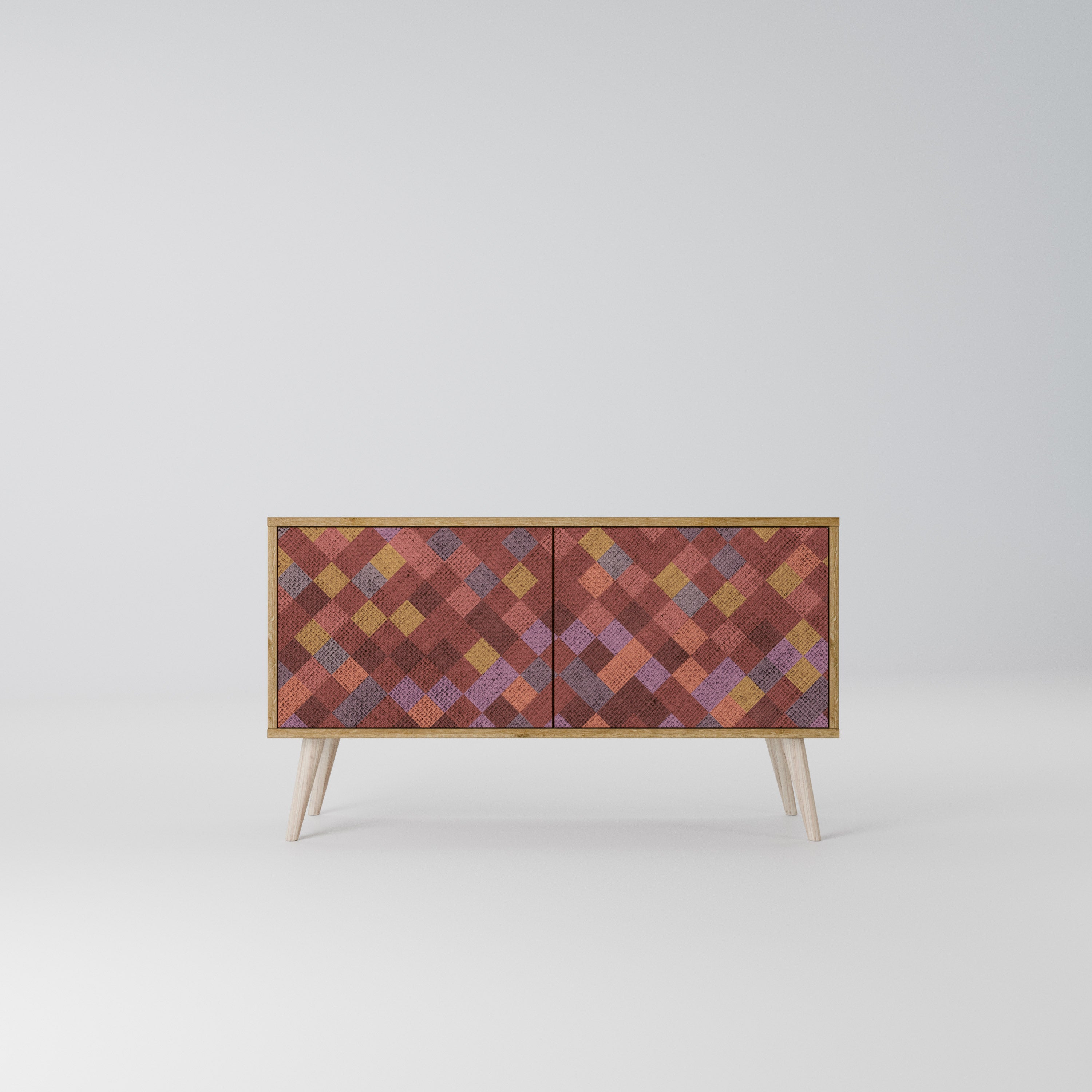 PAINTED SQUARES Compact 2-Door TV Cabinet