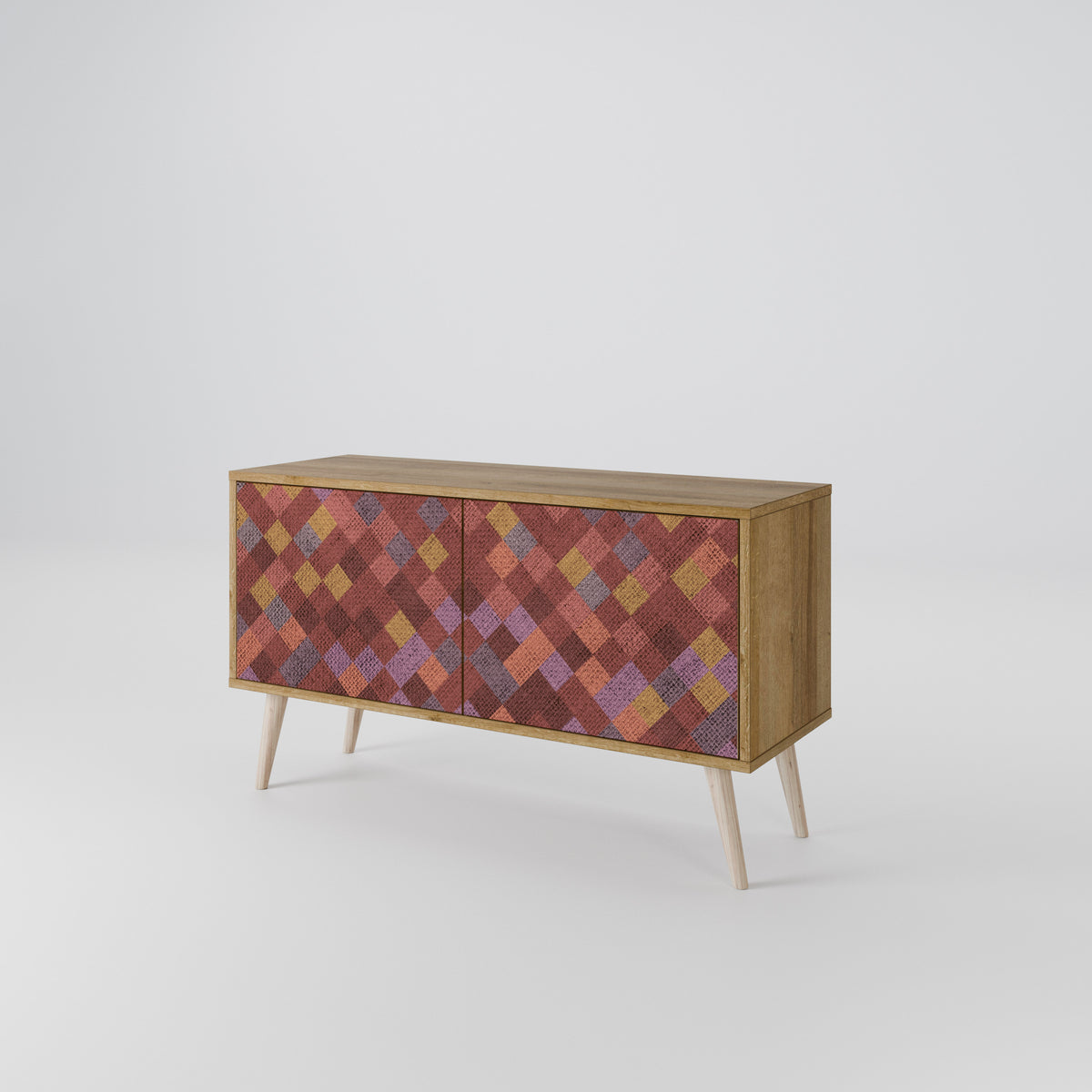 PAINTED SQUARES Compact 2-Door TV Cabinet