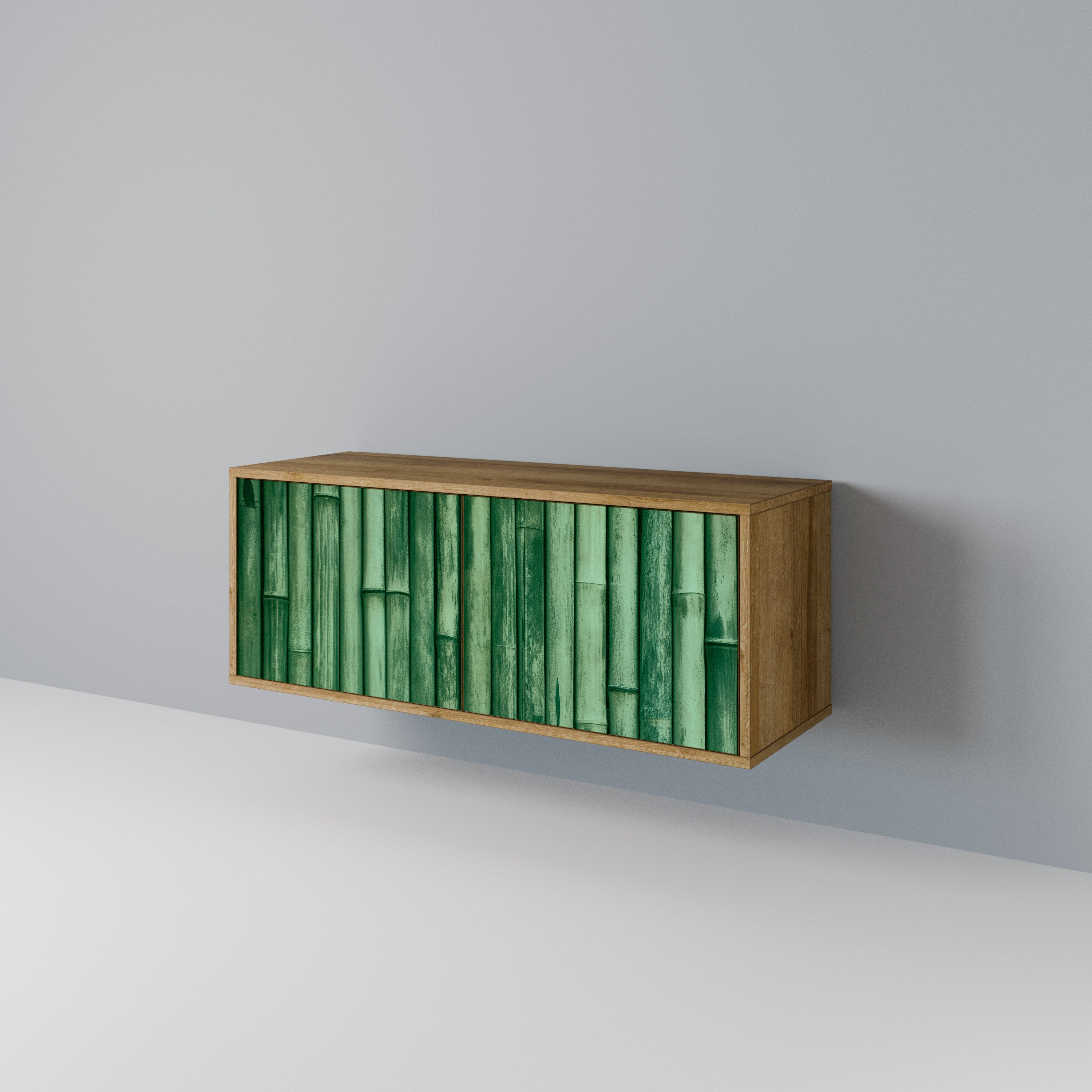 NATURAL GREEN Compact 2-Door TV Cabinet