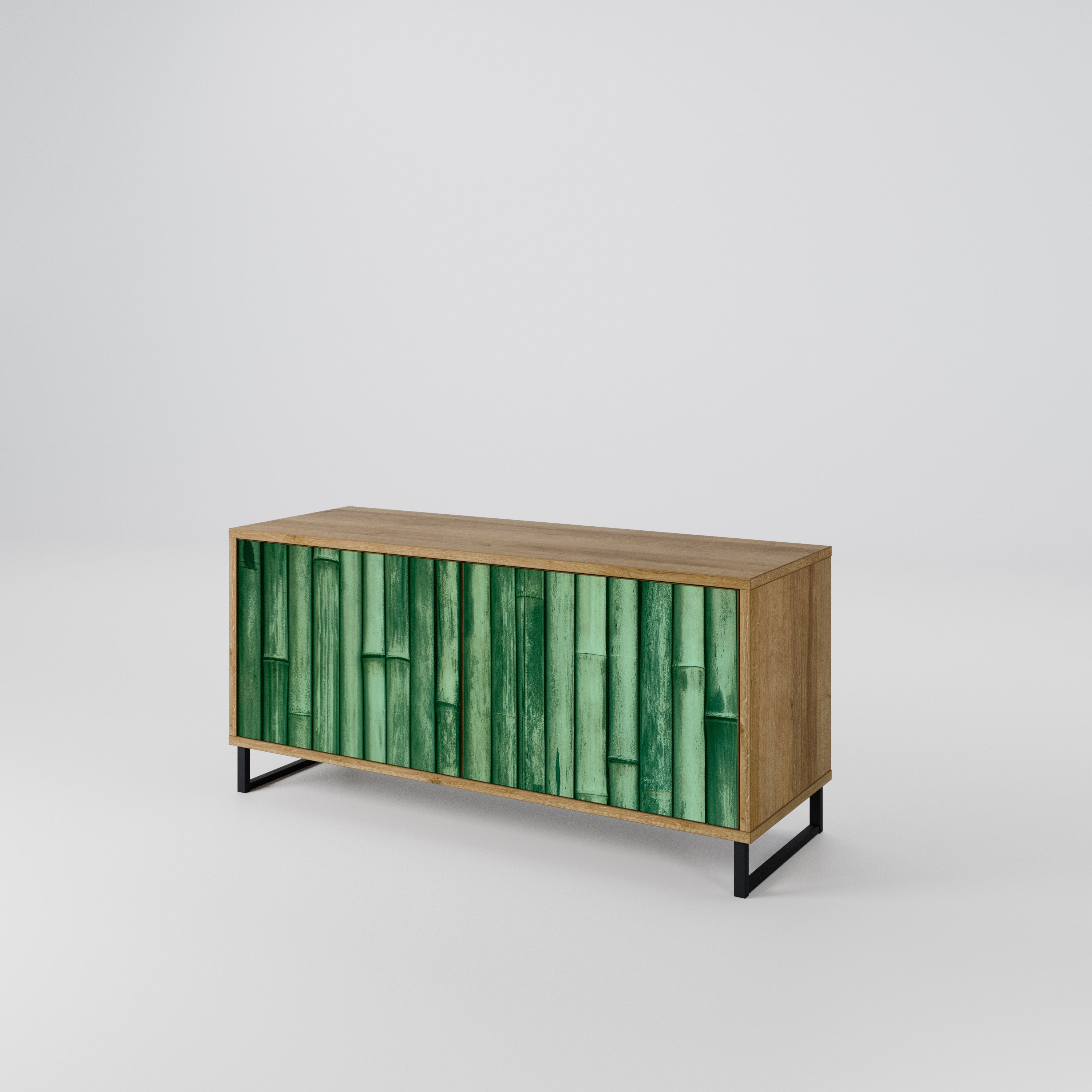 NATURAL GREEN Compact 2-Door TV Cabinet